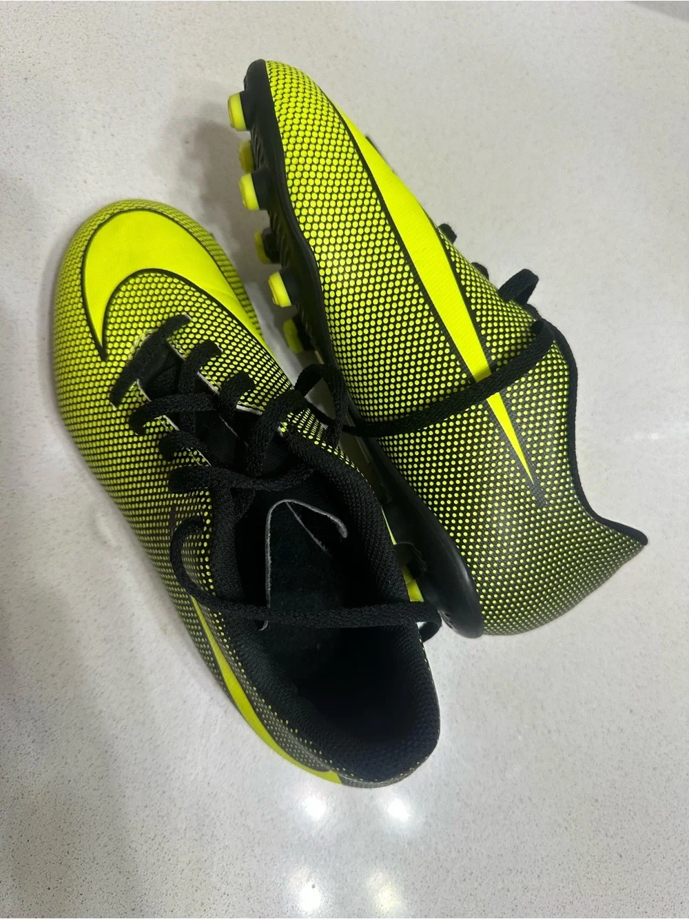 Nike Kids Neon Yellow & Black Soccer Cleats